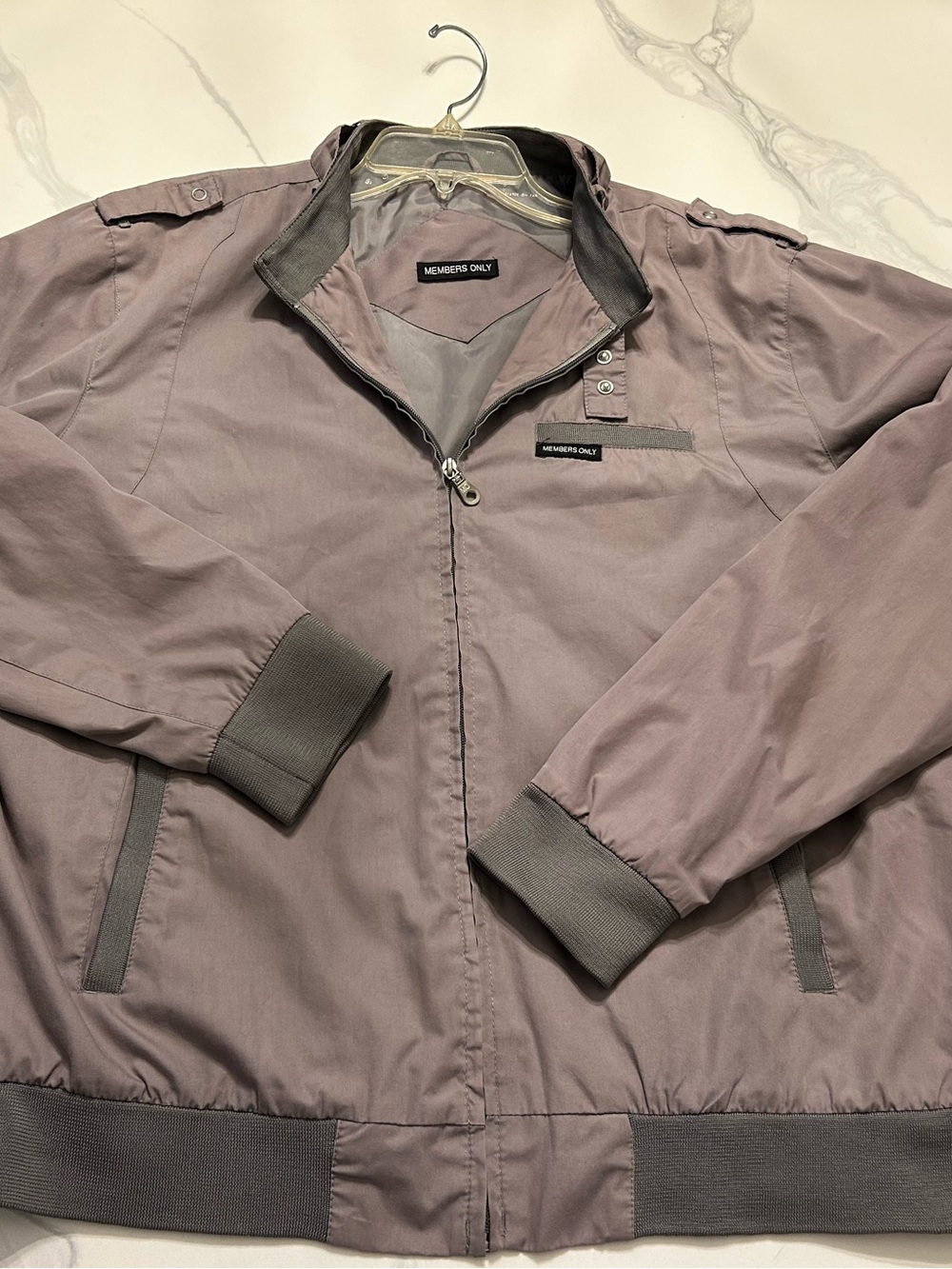 Men’s Members Only Men's Gray Bomber Jacket. Size XL